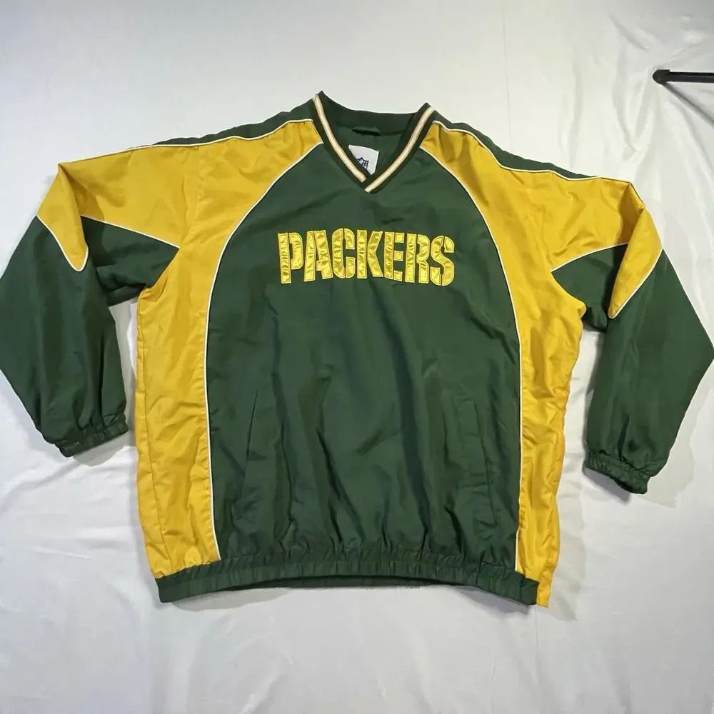 Vintage Green Bay Packers NFL Windbreaker Jacket G-III Pullover Mens XXL